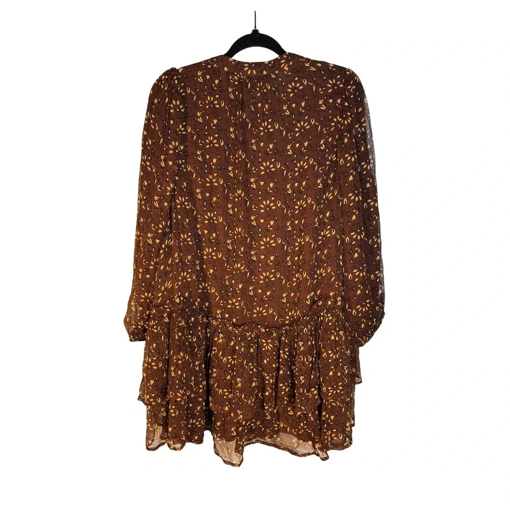 NWT Cleobella Jaslynn Mini Dress in Zadia Block Brown (MSRP: $248) Size Medium